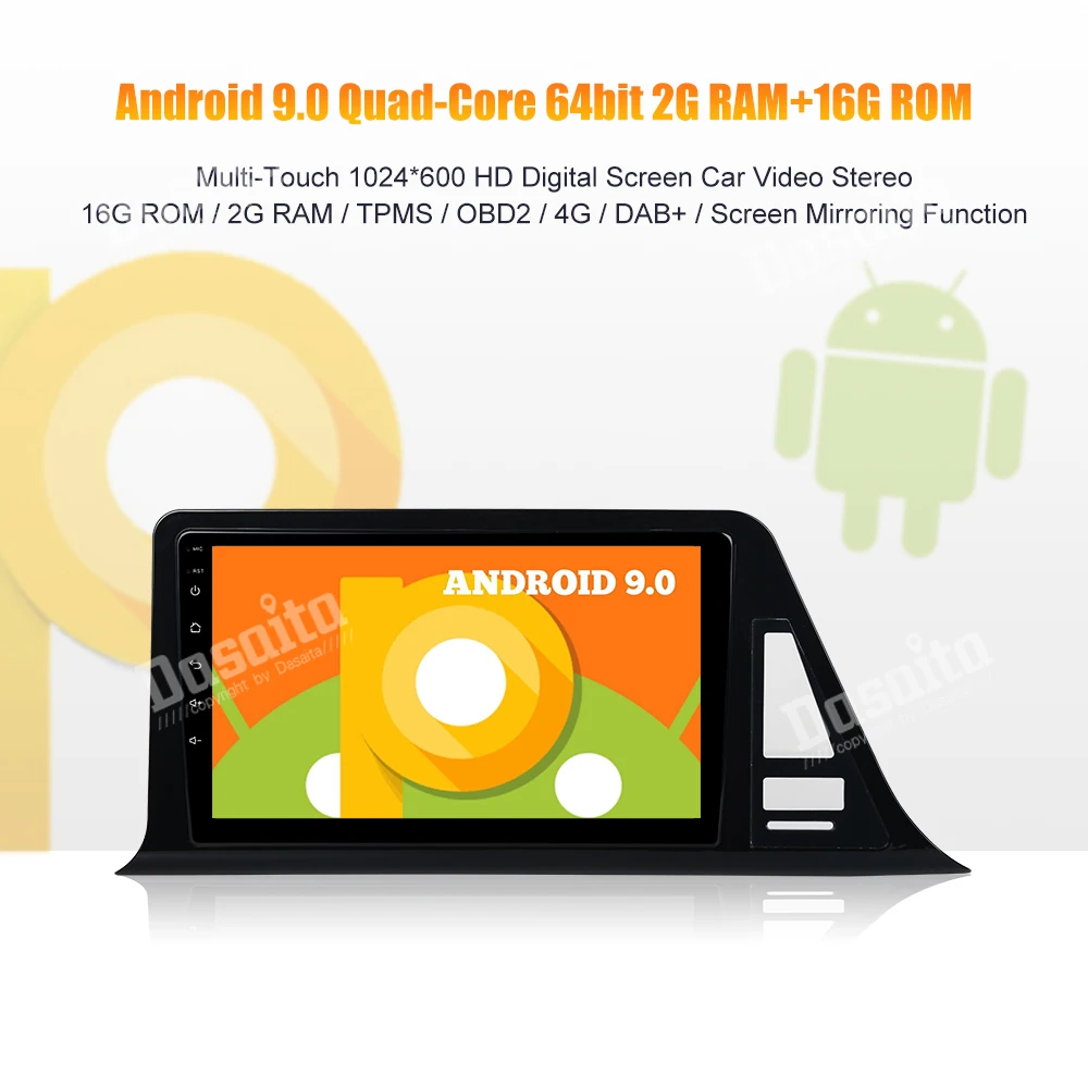 Sale Android 9.0 Car 1 din Car multimedia for CHR Europe version 15 CM height Autoradio GPS Player 9" IPS Multi Touch Screen 0