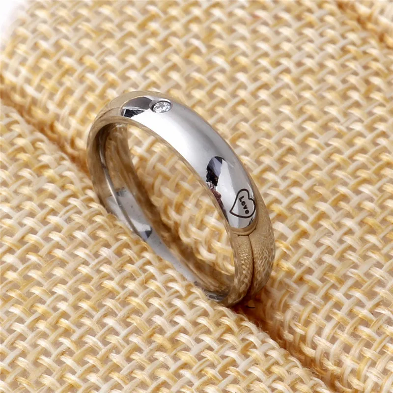 MANGOSKY 4mm Titanium Heart Ring Vintage Light Polish Zircon Rings For Women 316L Stainless Steel Charms | Украшения и аксессуары