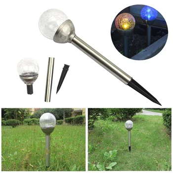 

Cracked Glass Ball LED Solar Garden Light Outdoor Lawn Lamp Stainless Steel Waterproof for Path Garden Outdoor Holiday Decor
