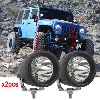 

Pair of 15W Cob Led lights cannon 12V 24V 3inch round led work lights 15w Windshield led lights used for Car Boat Agriculture