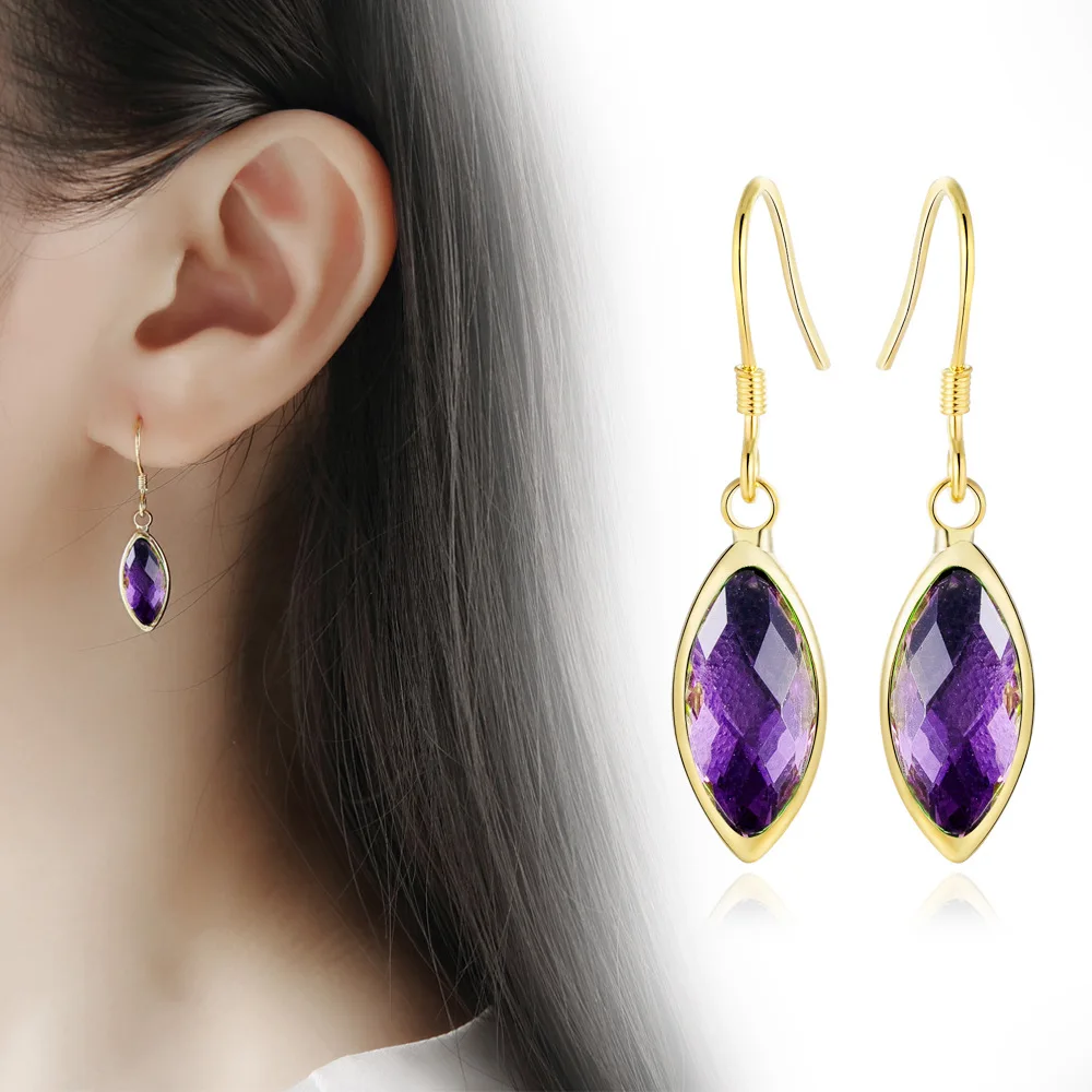 

Korean Version Of The Fashion Flash Drill Long Earrings Horse Eye Crystal Earrings Women's Crystal Earrings Spot Wholesale