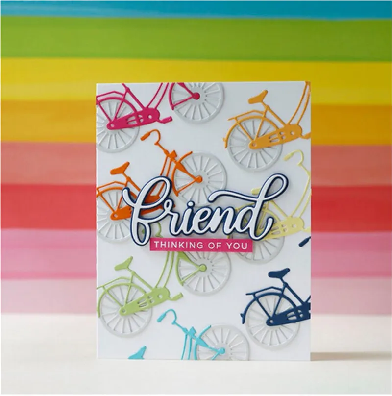 

Bicycle Bike Set Metal Cutting Dies Stencils For DIY Scrapbooking Decorative Embossing Suit Paper Cards Die Cutting Template Box