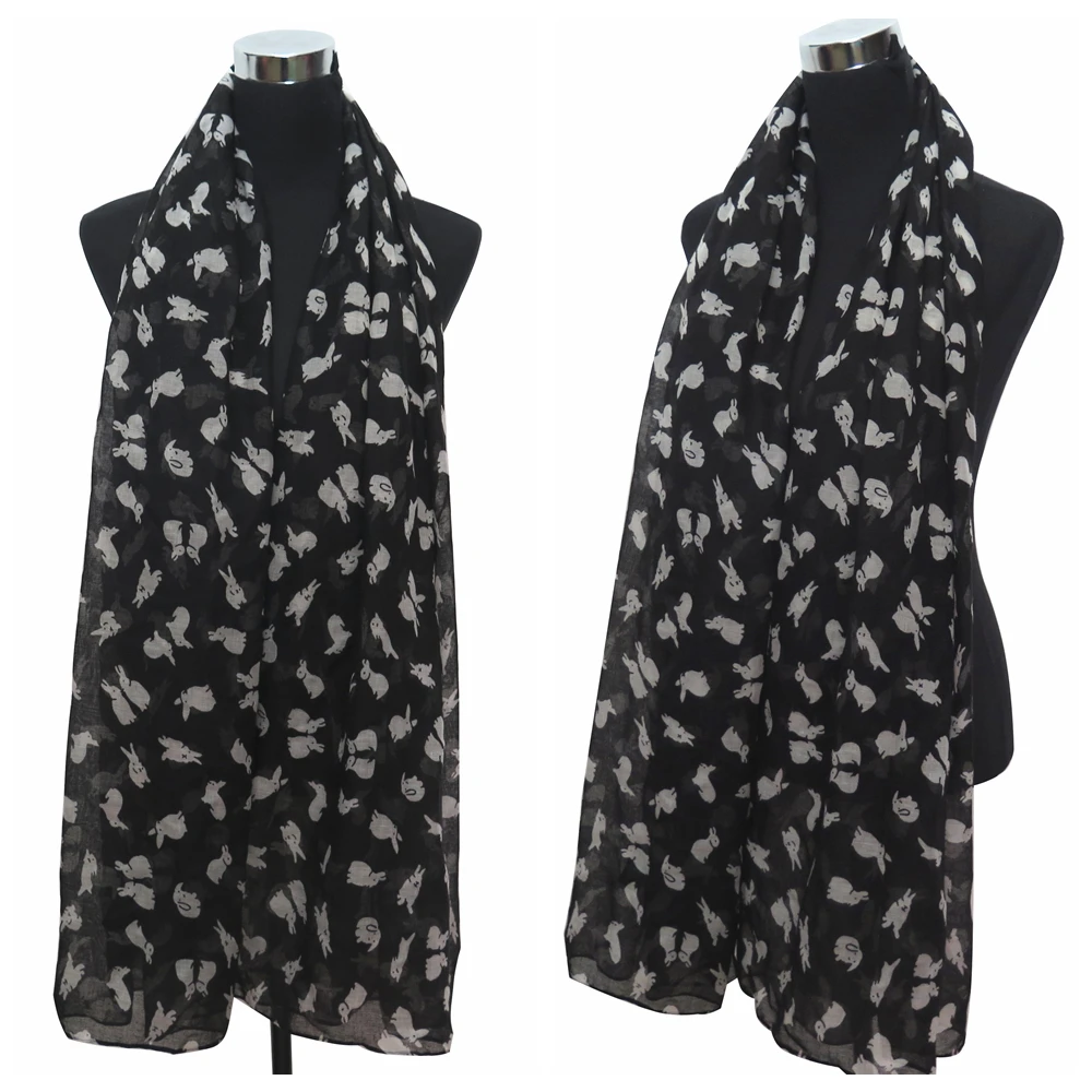 

10pcs/lot Rabbit Bunny Print Women's Large Scarf Shawl Wrap Lightweight, Free Shipping