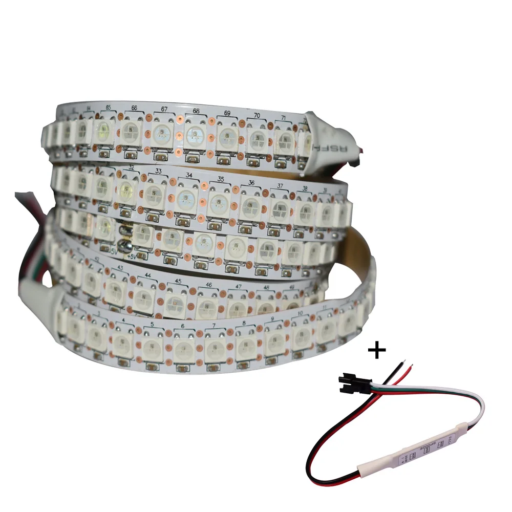 Grnflashing 2812 144 светодиодов/м с однолинейным контроллером dream strip IP20 DC 5V мощная Гибкая