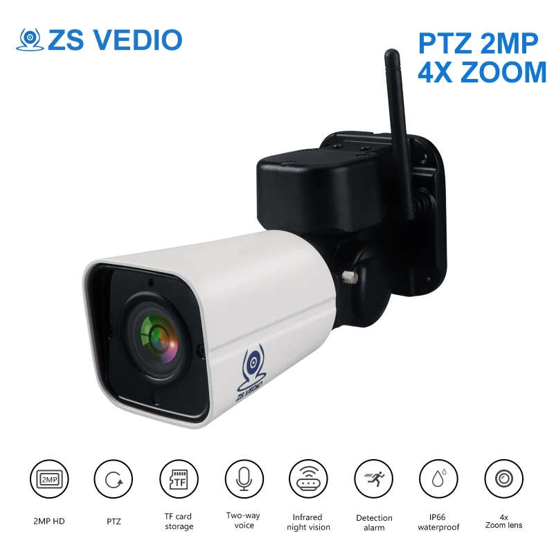 ZSVEDIO камеры видеонаблюдения SONY WIFI PTZ IP камера 1080P H.265 Облачное хранилище 4X
