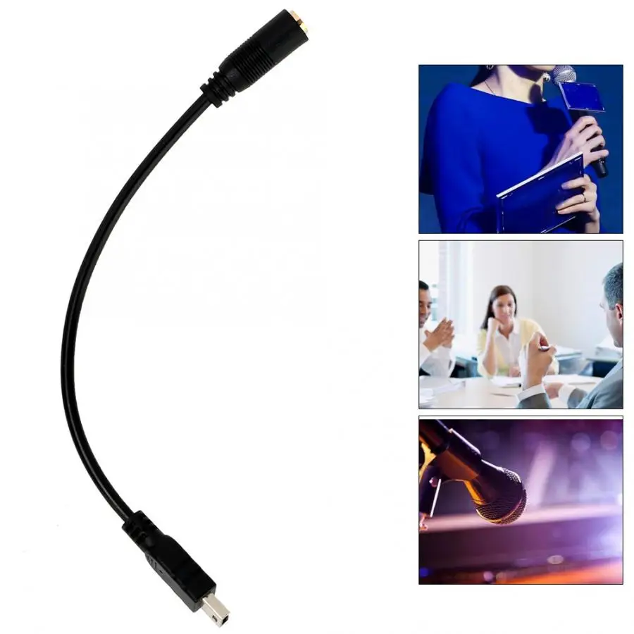 Vbestlife Plug and Play Adapter Cable for Gopro Mini USB Adapter to 3.5mm Three Pole Audio Jack Miacrophone Adapter Cable for Gopro Camera Action