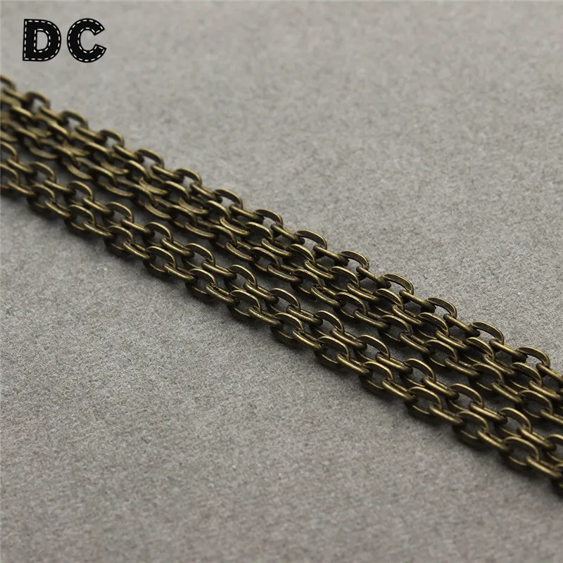 10m/lot 2X3mm/3x4mm Silver/Gold Plated Necklaces Chains Brass Bulk Jewelry Link Chain For DIY Necklace Bracelet Making Findings Jewelry Findings