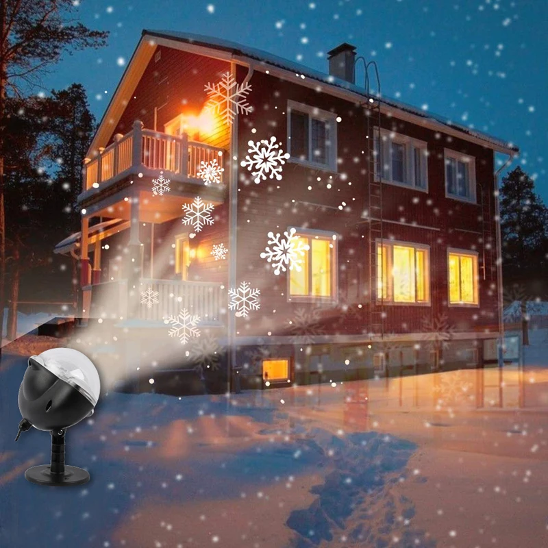 Snowflake Lights Outdoor LED Projector Lamp Waterproof Moving Snowfall Light with Remote Control for ChristmasHoliday Party Decorative(3)