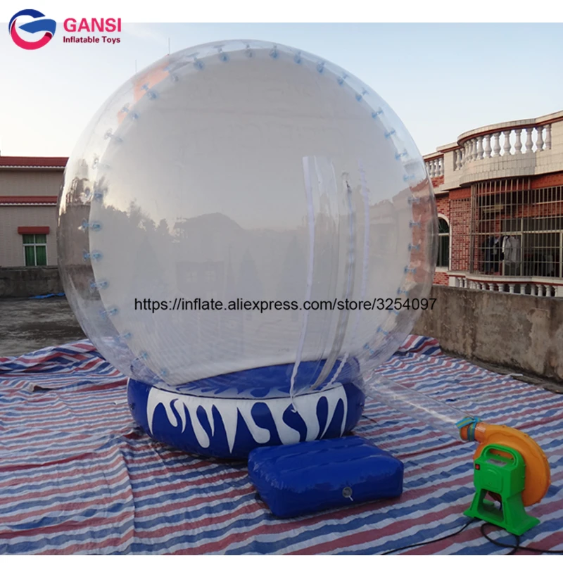 3m diameter inflatable snow globe for christmas decoration promotional PVC high quality inflatable snow ball for sale for photo
