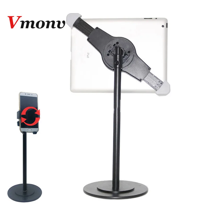 Vmonv 2 в 1 держатель для телефона планшета Подставка Ipad iPhone 5-11 дюймов вращающийся