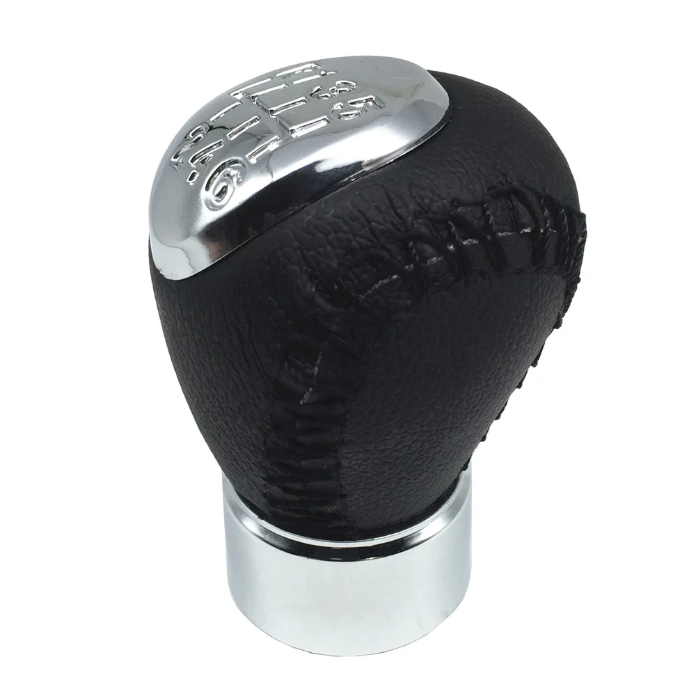 FaroeChi 6 Speed Leather Chrome Manual Gear Shift Knob For Mazda 6