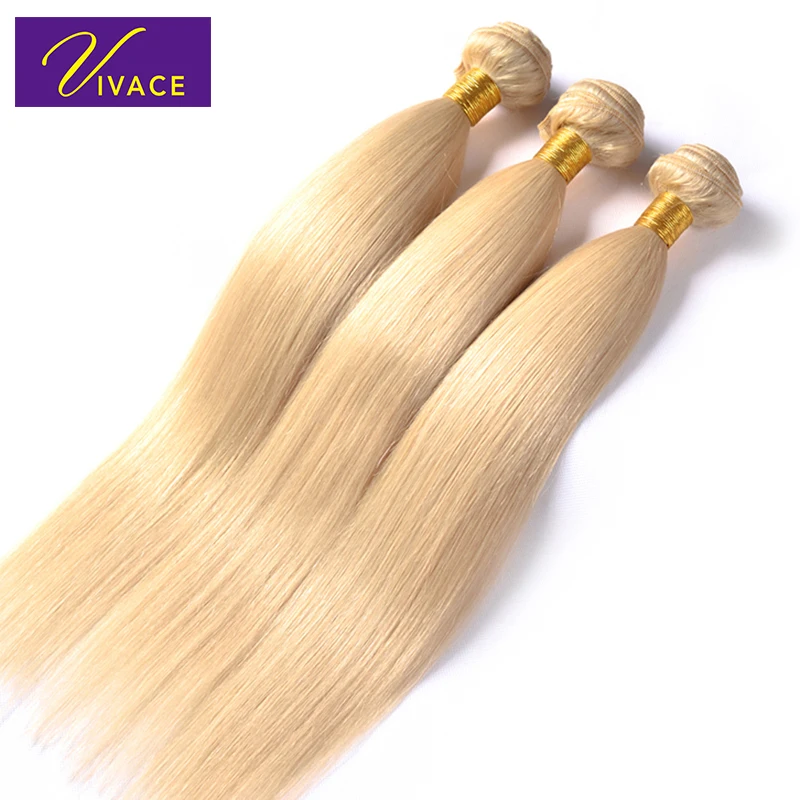 Vivace волосы светлые Волосы remy отбеленные Натуральные Прямые 3bundles бразильский
