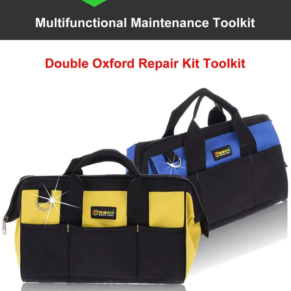 

D4 Hardware Repair Kit Tool Bag Electrician Work Multifunction Durable Mechanics Oxford Cloth Storage Bag Organizer Bag