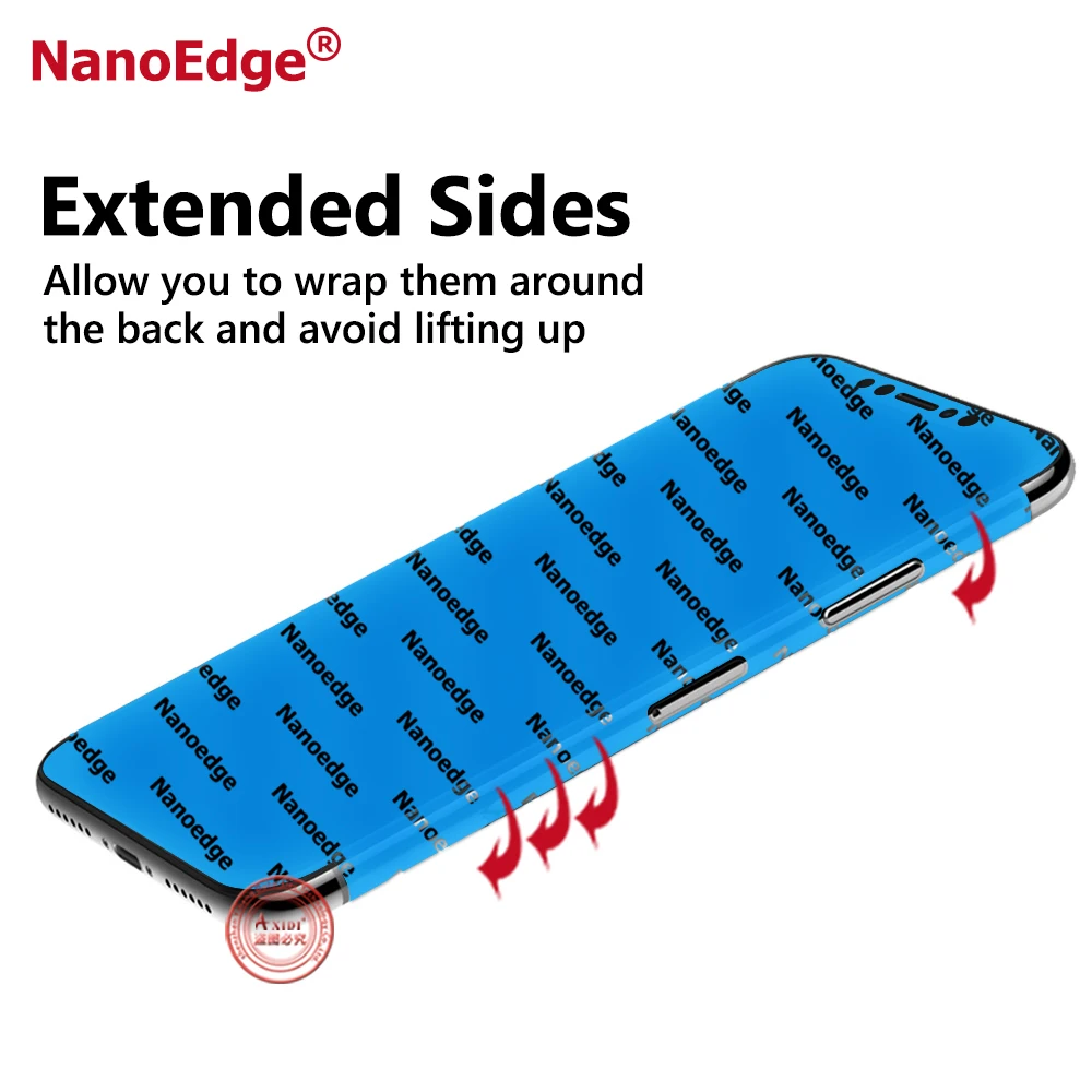 Nanoedge Anti UV свет продлен сторон Экран Full Cover для iPhone X пленка Clear Применение Слои ТПУ