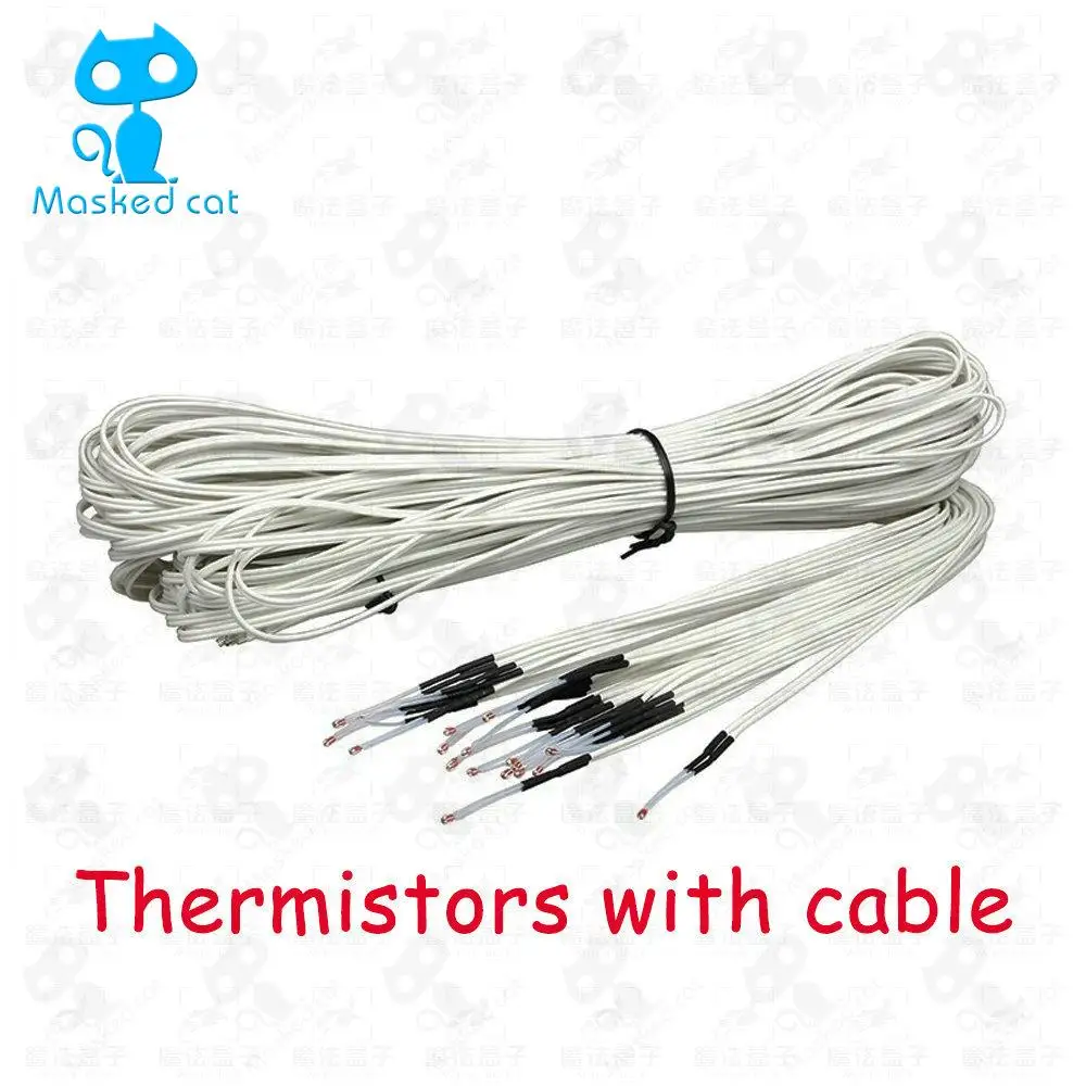 

5pcs/lot 100K ohm NTC 3950 Thermistors Sensors with Cable 3D Printers Parts Temperature Part White 1M Line Accessories