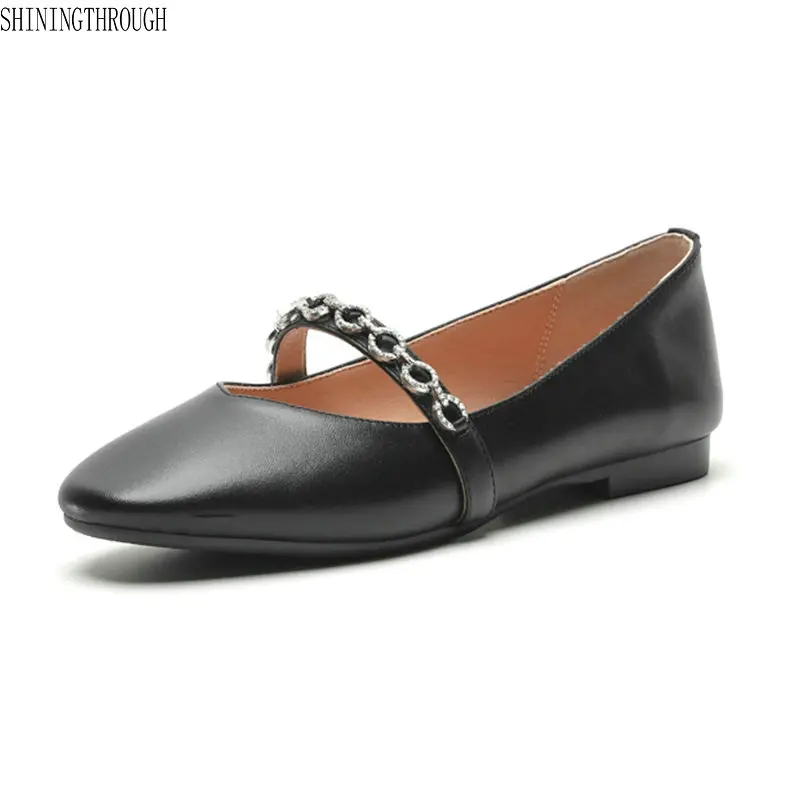

2019 summer genuine Leather women Shoes Woman flats Loafers Lady shoe Female Casual Driving Walking shoes large size 43