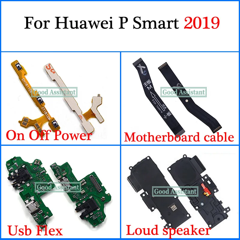 Для huawei P Smart POT-LX3 POT-L23 POT-LX1 Usb гибкий кабель материнской платы громкий динамик вкл/выкл Мощность гибкий кабель