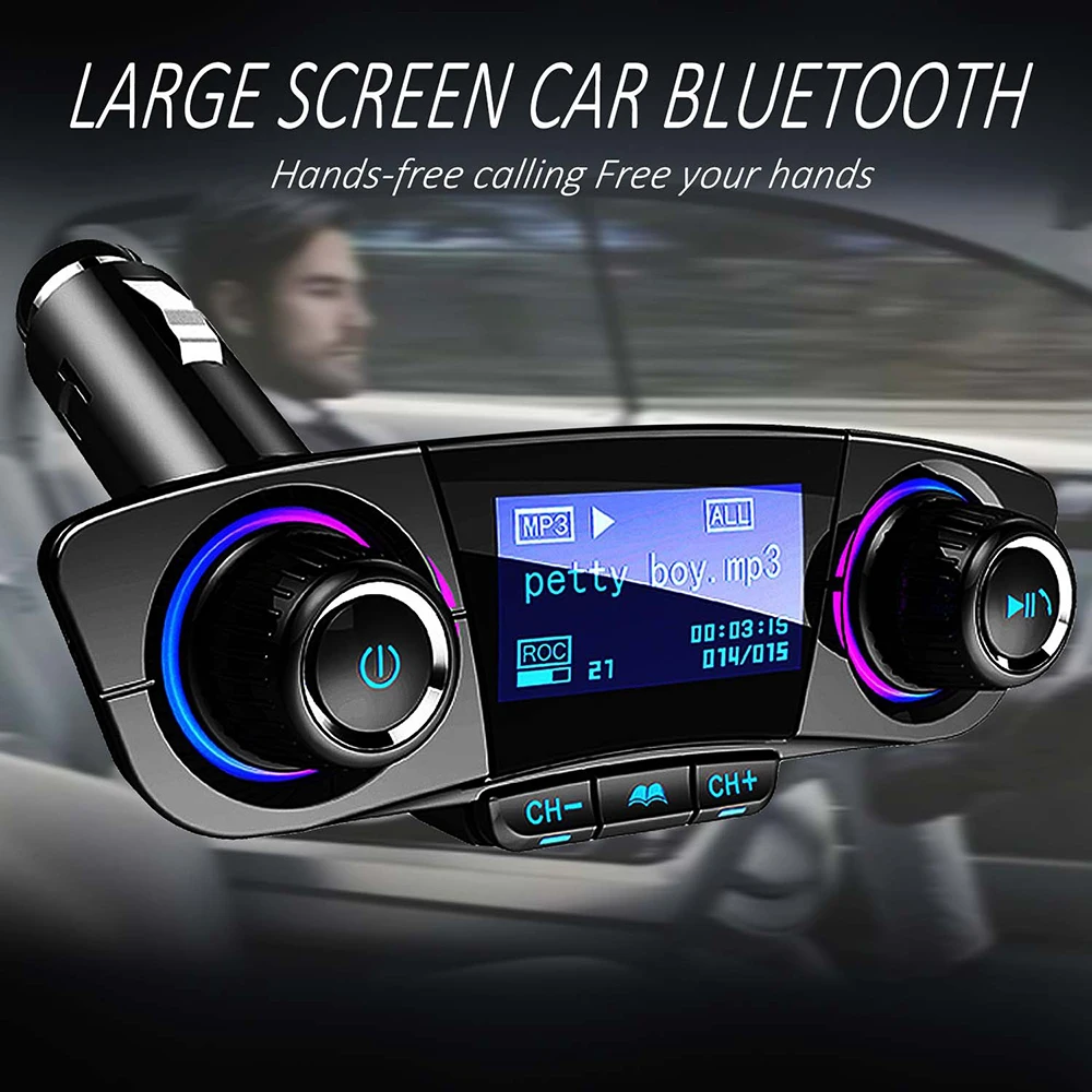 Беспроводной fm-передатчик Bluetooh Автомобильный MP3-плеер Hands-Free автомобильный комплект Беспроводной радио аудио адаптер с двумя USB 5В 2.1A USB Порты и разъёмы U диск