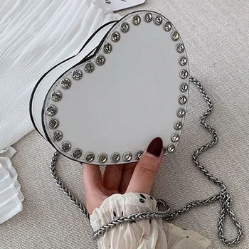

New Wave Fashion Popular Messenger Bag Chain Heart-Shaped Shoulder Bag