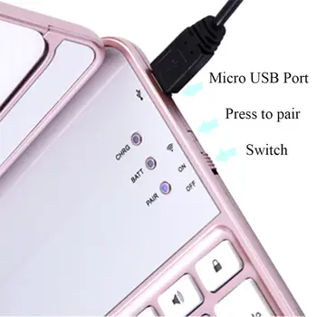 

Wireless Bluetooth Keyboard 360 Rotatable USB Charging Portable Home Travel for Apple iPad Pro 9.7 Air2