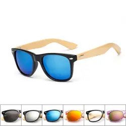 17 цветов деревянные Солнцезащитные очки Мужские Женские квадратные бамбуковые женские для женщин мужские зеркальные солнцезащитные очки
