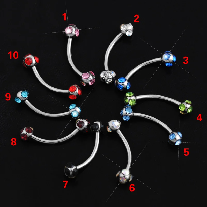 

1 PC 316L Steel 1.2*10MM Eyebrow Piercing Septo Clavicle Septum Cartilage Helix Captive Hoop Ring Piercing Labret Nariz Aro Nez