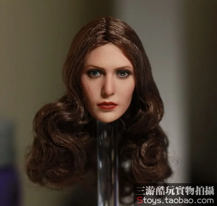 1:6 Accessory Elizabeth Olsen Scarlet Witch Female Head Sculpt For 12/" doll Body