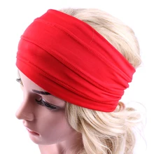 Мягкий женский эластичный стрейч для бега Широкая Повязка На Голову Йога повязка тюрбан UNS-OKLE