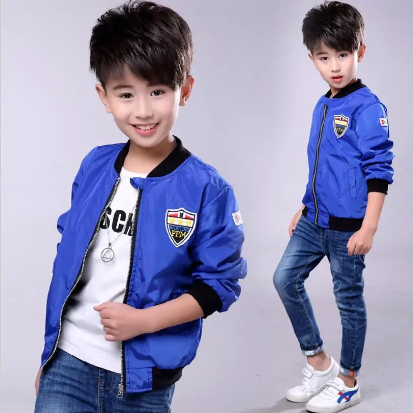 

Spring Autumn Jackets for Boy Coat Bomber Jacket Green Boy's Windbreaker Jacket letter Print Kids Children Jacket age 5-14