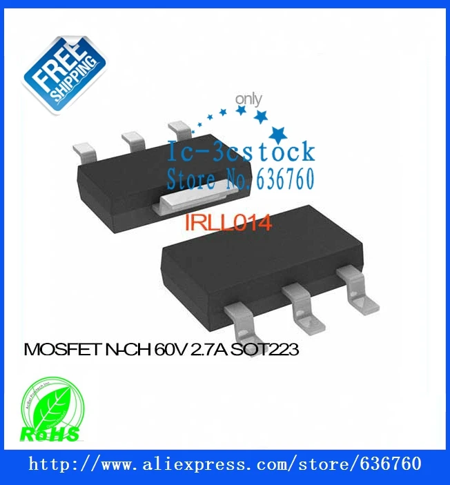 10Pcs irll 014 Mosfet N-CHAN 60V 2.7 Amp 4-Pin SOT-223 Cu 