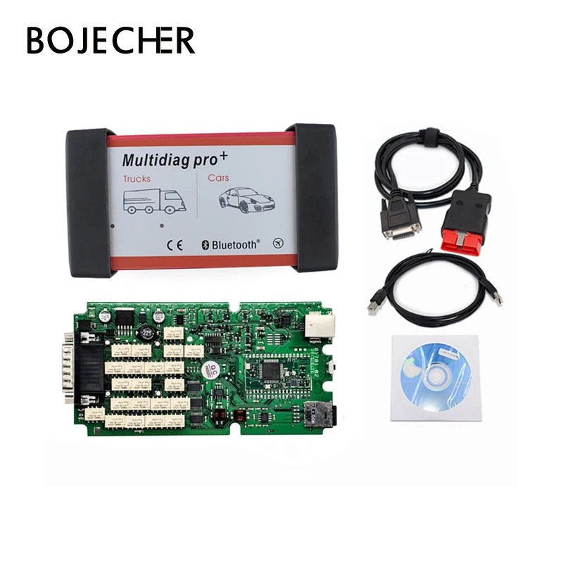 

10PCS/Lot 2016.R0 with keygen Single Green PCB Board Bluetooth Multidiag Pro+ for Cars/Trucks and OBD2 by DHL Free