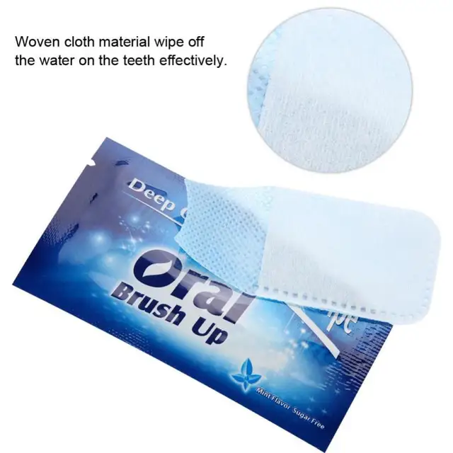 50Pcs Oral Hygiene Toothbrush Whitening Teeth Wipes Dental Clean Teeth Wipe Cloth Tooth Cleansing Tool Oral Deep Teeth Cleaning
