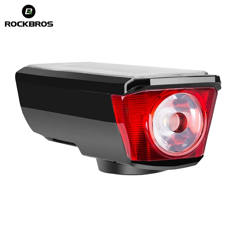 Cheap Rockbros Bicycle Light IPX4 Waterproof Bicycle Headlights 2000 mAh USB Solar Charging Bike Light Bike Bell 120 dB Smart Switch 0