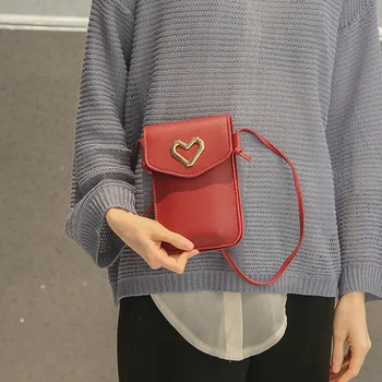 

Women's Clutch Bag Simple Black Leather Crossbody Mobile Phone Bags Enveloped Shaped Small Messenger Shoulder Bags