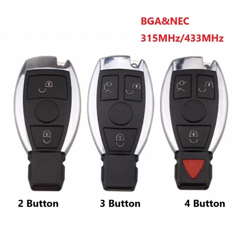 2 3 + 1 кнопка умный дистанционный ключ 315 МГц/433 МГц fob для Mercedes Benz after 2000 NEC & BGA замена