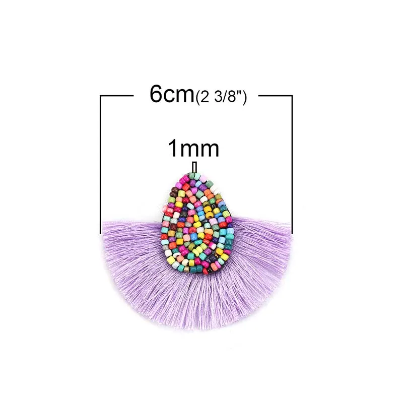 3 шт. полиэфирные Подвески с кисточками и бусинами в форме капли, разноцветные аксессуары для одежды, украшения из ткани, сделай сам, изготовление ювелирных изделий - Цвет: 4