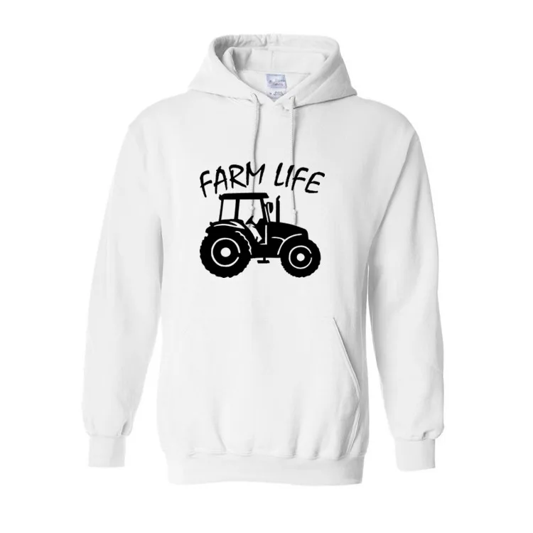 2018 New Hoodies Men FARM LIFE tractor Pocket Hooded