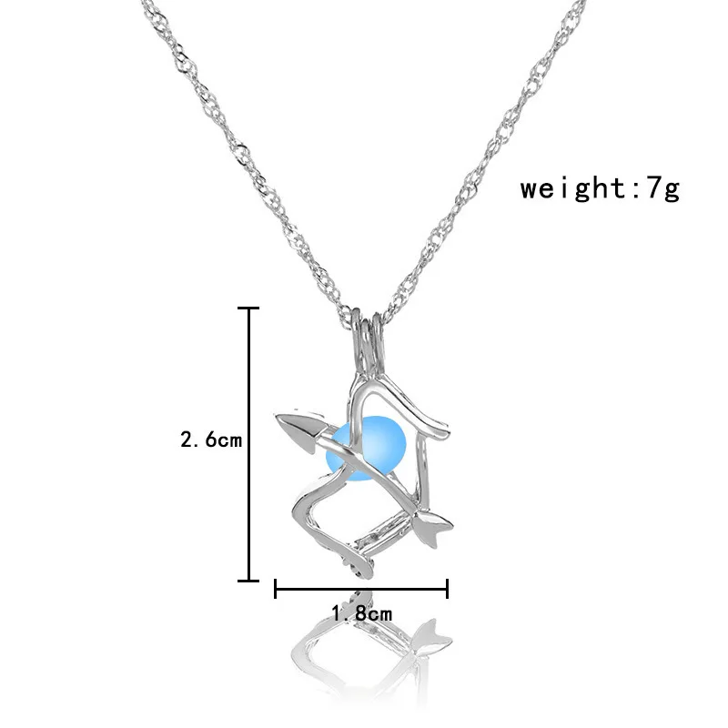 

Necklace Noctilucent Twelve Constellation Sagittarius Lock Bone Chain Accessories Woman chain Pendant