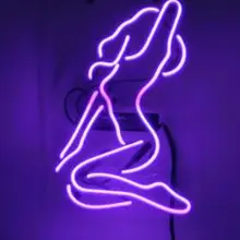 Пользовательские озорной девушка стеклянный неоновый светильник знак