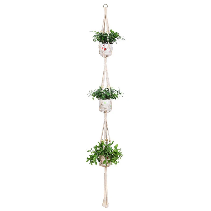 Hot sales handmade macrame plant hanger flower /pot hanger for wall decoration countyard garden - Цвет: 022