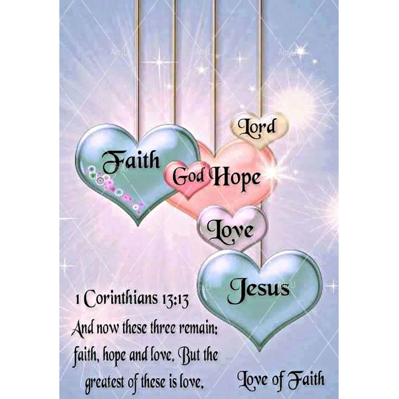 

5d Diy Diamond Painting hope love of faith jesus full square/round diamond embroidery cross stitch accessories wall sticker gift