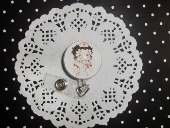 

Cute Betty Boop Nurse Retractable Id Badge Reel Clip Card Holder 20pcs/lot