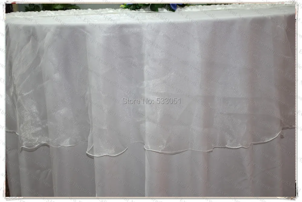 180cm Round No 13 White Color Organza Table Overlay Cover 180cm Round No 13 White Color Organza Table Overlay Cover Tablecloth For Wedding Party Home Hotel Banquet Decorations In Tablecloths From