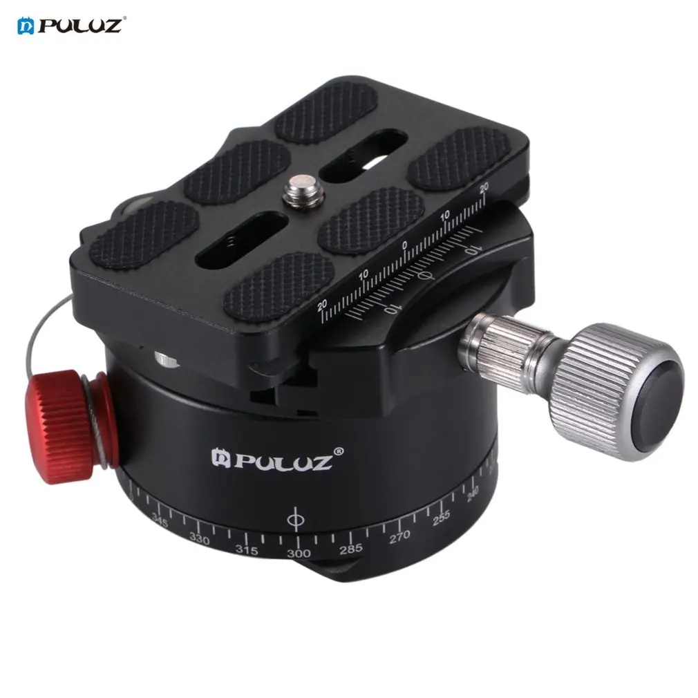 

PULUZ Aluminum Alloy Panoramic Indexing Rotator Ball Head With Quick Release Plate For Camera Tripod Head 4 Angle PU3512
