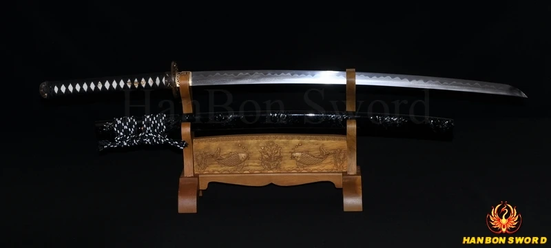 Высококачественный Катана из закаленной дамасской глины японский самурайский