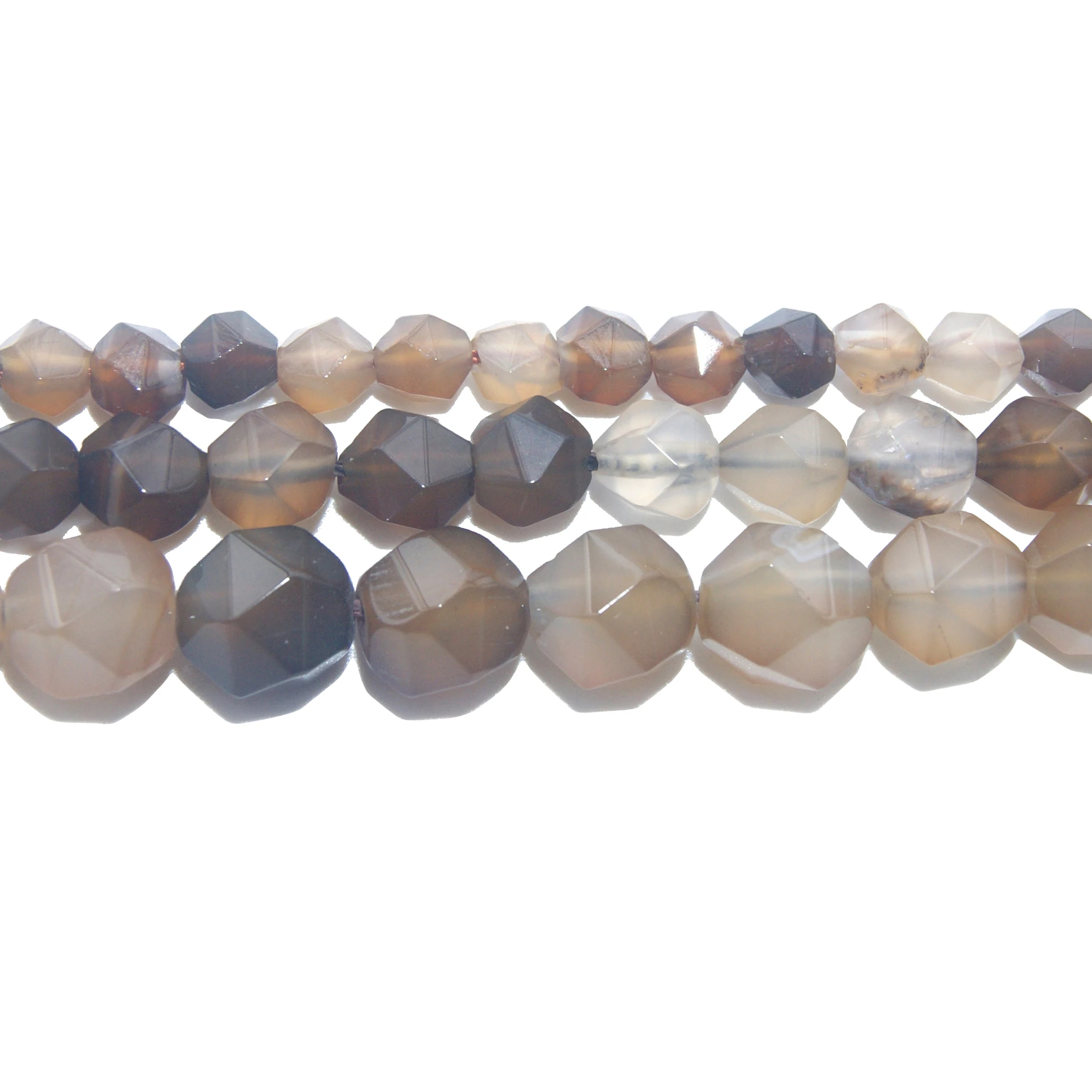 

Wholesale Natural Stone Beads Faceted Coffee Stripes Agates Stone Round Beads For Making Jewelry 6/8/10 MM Beads Diy Bracelet