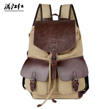 

MANJIANGHONG Brand Fashion School Backpack Men Children Schoolbag Back Pack male high quality Laptop Travel Bags for Teenage Boy