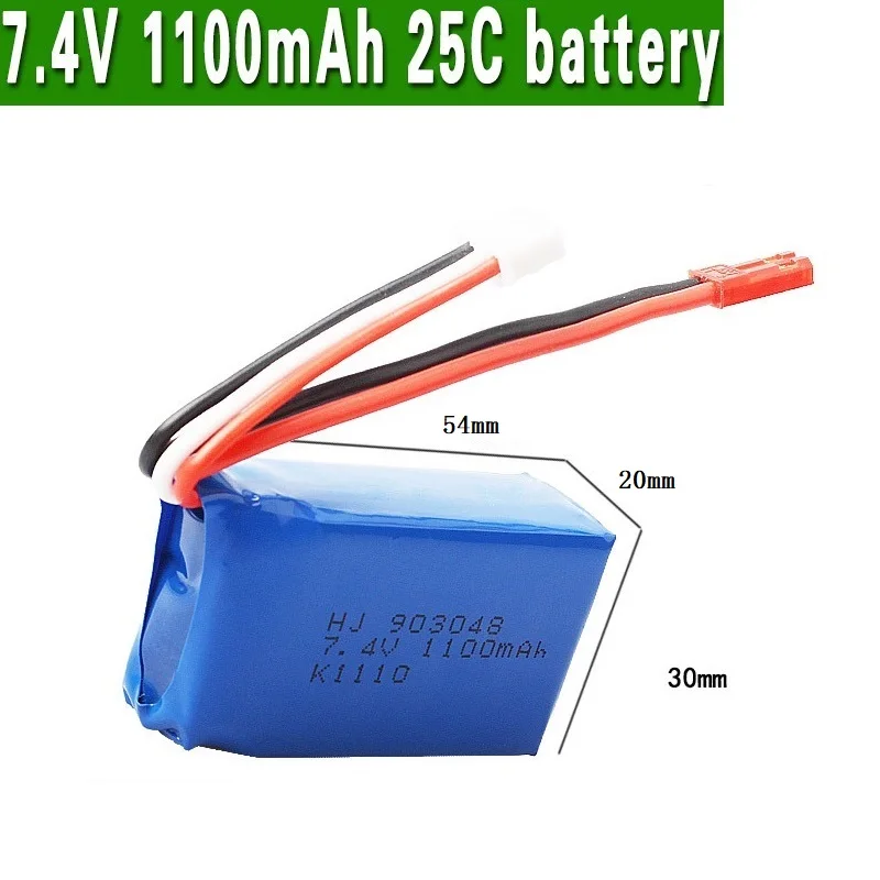 3 шт. для Wltoys A949 A959 A969 A979 K929 LiPo батарея 7,4 V 1100mah 903048 25c Lipo батарея для RC вертолета самолета автомобилей лодки