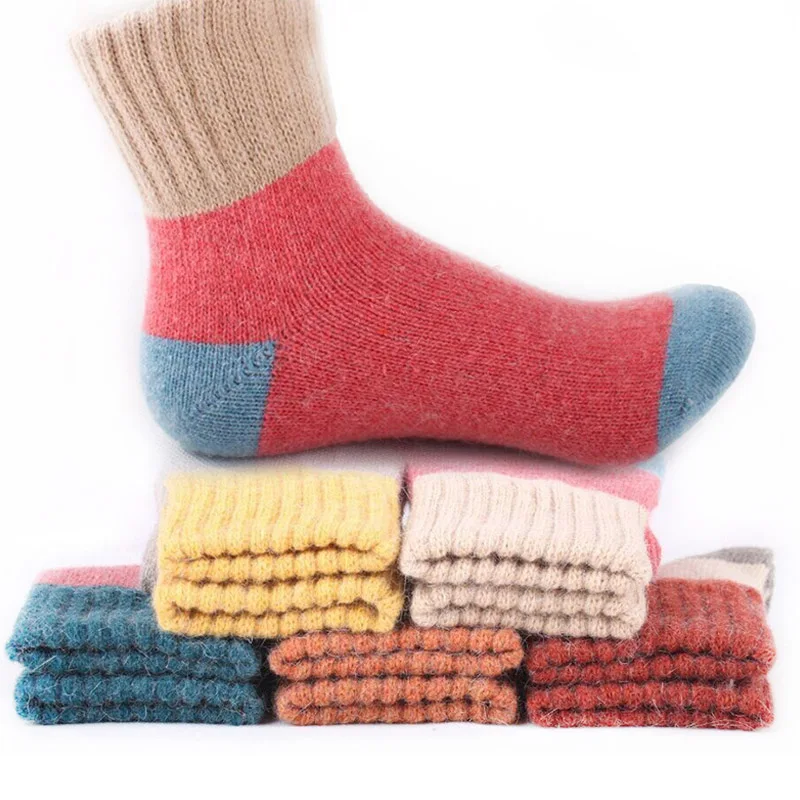 

david angie High Quality Women Girls Wool Socks Thermal Thicken Winter Warm Socks Ladies Towel Bottom Terry Sock 1Pair,1Yc2952