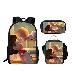 ThiKin мультфильм школьные ранцы для подростков обувь девочек милый босс детские 3D Детский Школьный рюкзак повседневное Bookbags сумка ноутбука 3